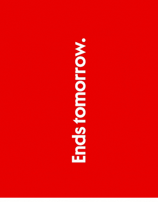 Ends tomorrow